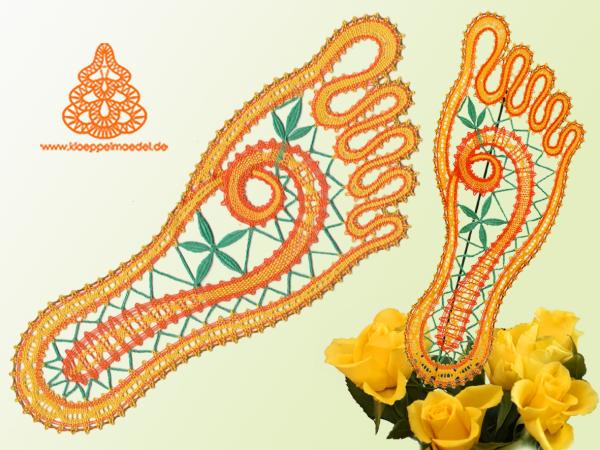 658 Klöppelbrief "Zeigt her eure Füße" - Motiv für Grußkarten, Keilrahmen oder Blumenstecker